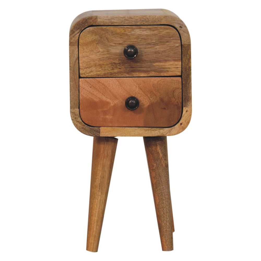 Artisan - Extra Mini Curved Oak-Ish Bedside