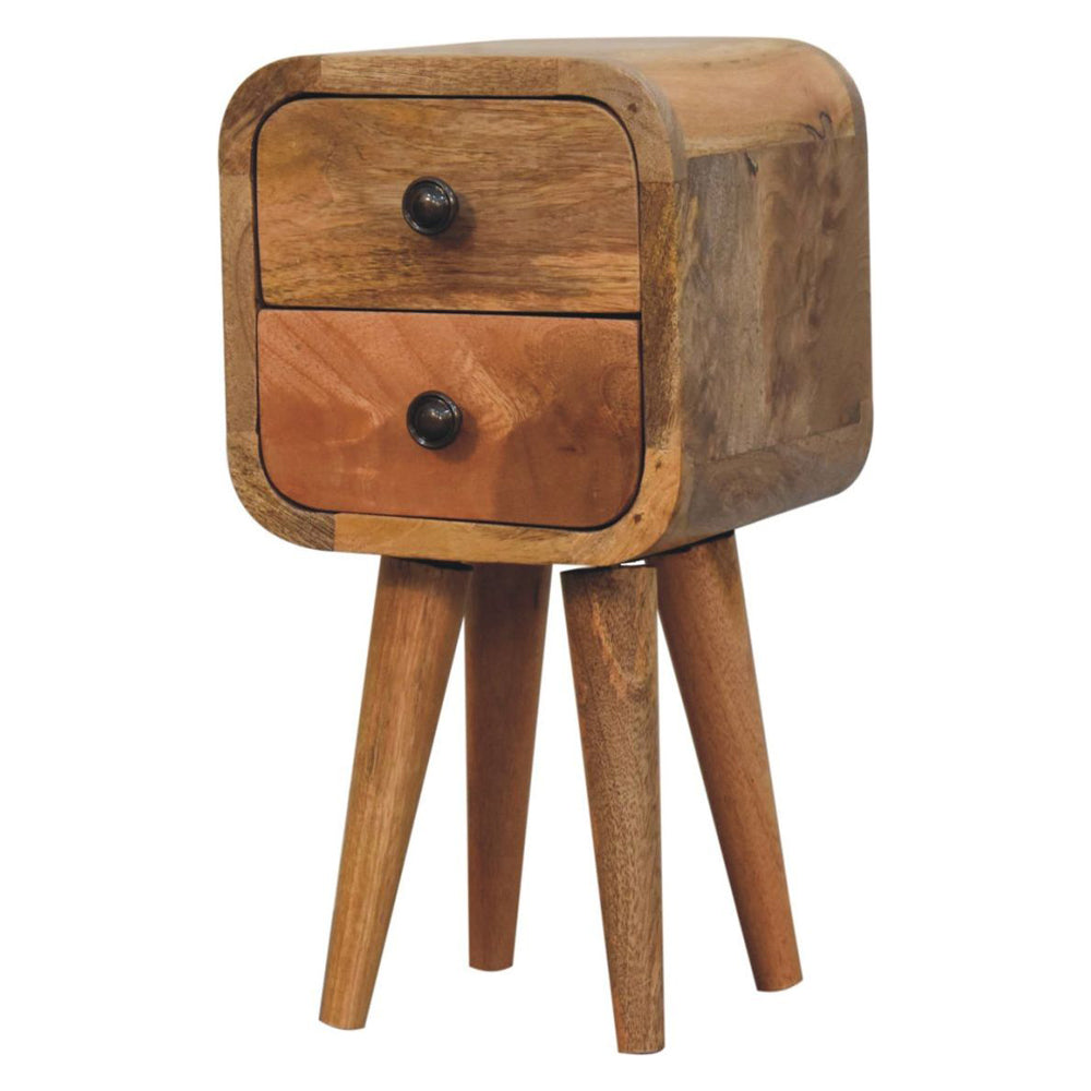 Artisan - Extra Mini Curved Oak-Ish Bedside