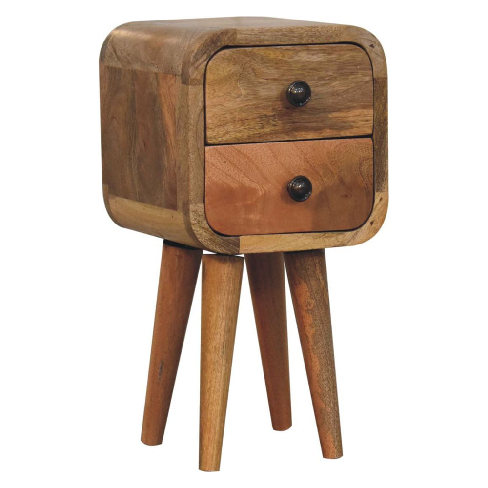 Artisan - Extra Mini Curved Oak-Ish Bedside