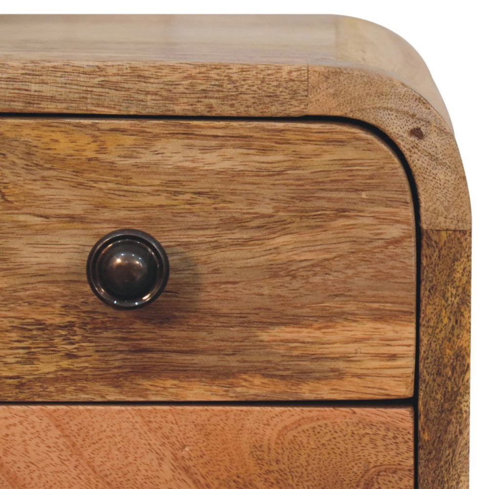 Artisan - Extra Mini Curved Oak-Ish Bedside