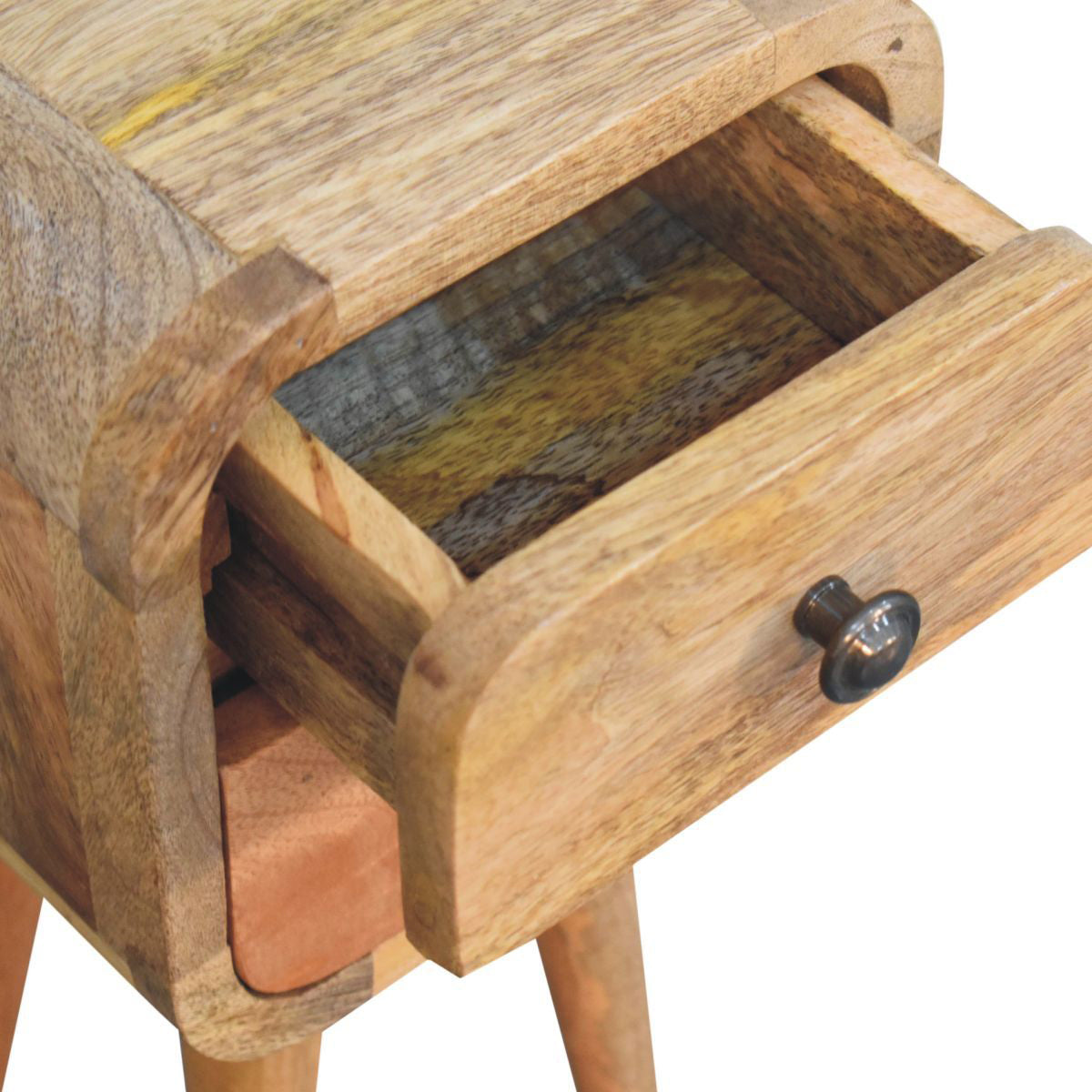 Artisan - Extra Mini Curved Oak-Ish Bedside