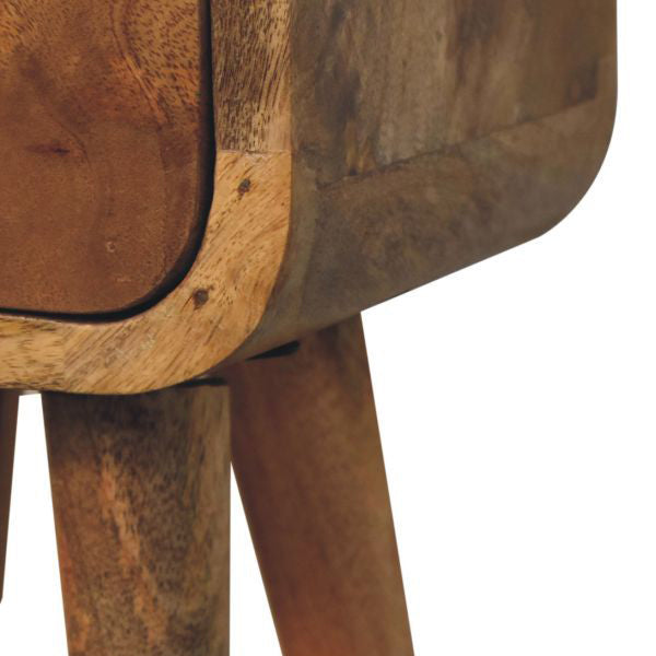 Artisan - Extra Mini Curved Oak-Ish Bedside