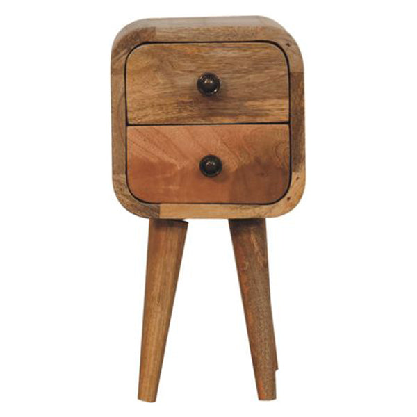 Artisan - Extra Mini Curved Oak-Ish Bedside