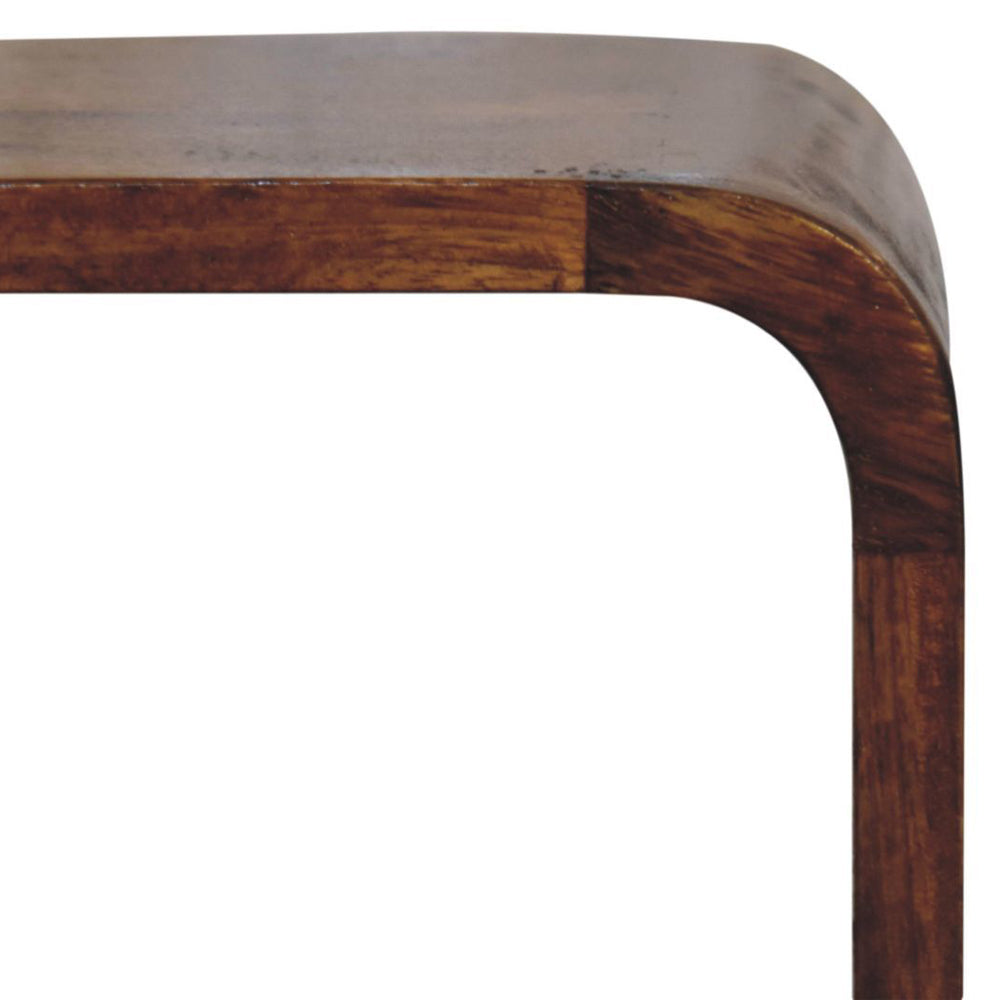 Artisan - Extra Mini Minimalist Open Curved Chestnut Bedside