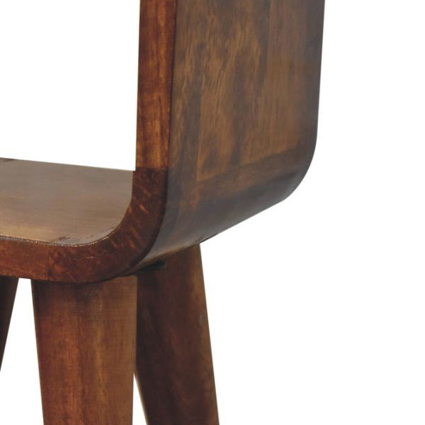 Artisan - Extra Mini Minimalist Open Curved Chestnut Bedside