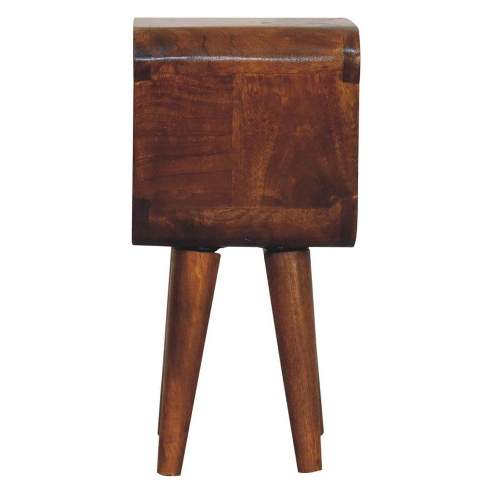 Artisan - Extra Mini Minimalist Open Curved Chestnut Bedside