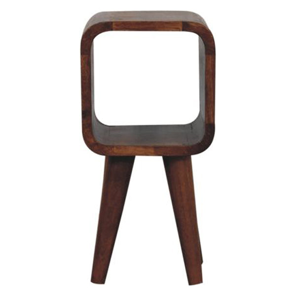 Artisan - Extra Mini Minimalist Open Curved Chestnut Bedside
