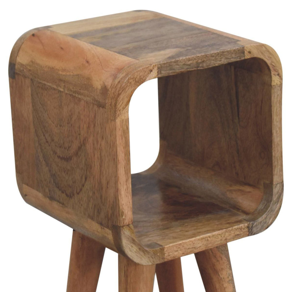 Artisan - Extra Mini Minimalist Open Curved Oak-Ish Bedside