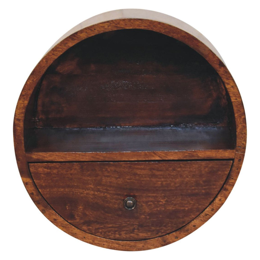 Artisan - Floating Circle Chestnut Bedside