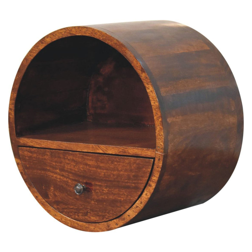 Artisan - Floating Circle Chestnut Bedside