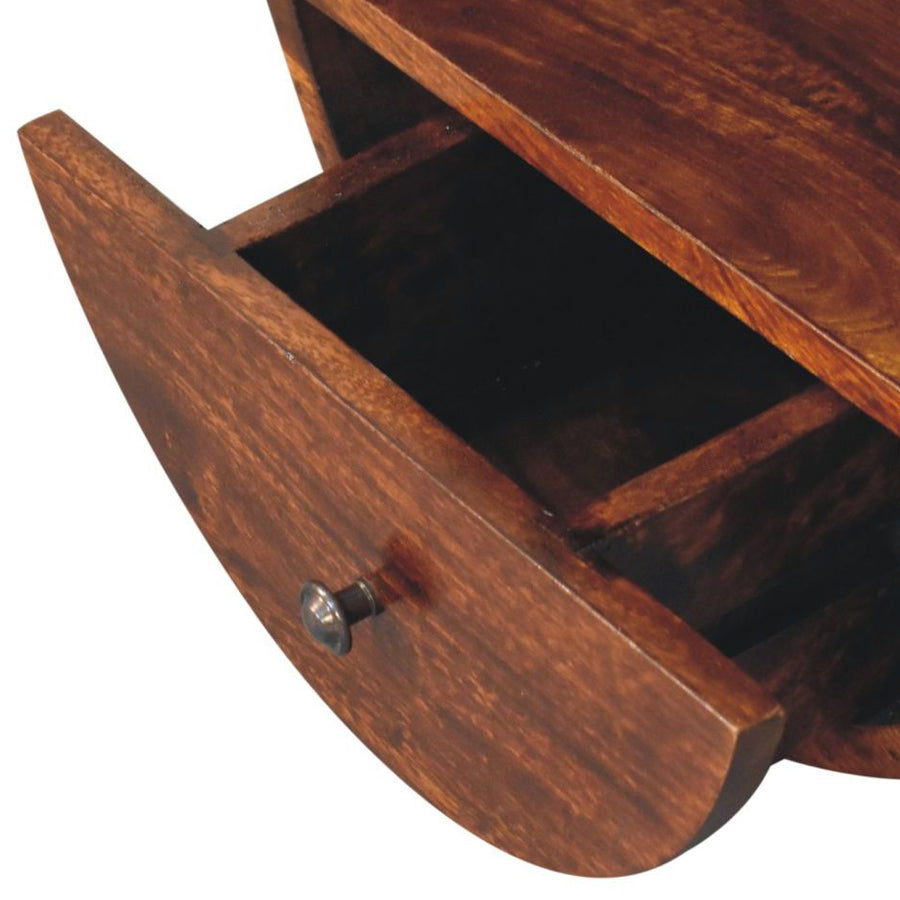 Artisan - Floating Circle Chestnut Bedside