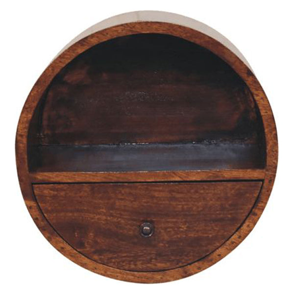Artisan - Floating Circle Chestnut Bedside