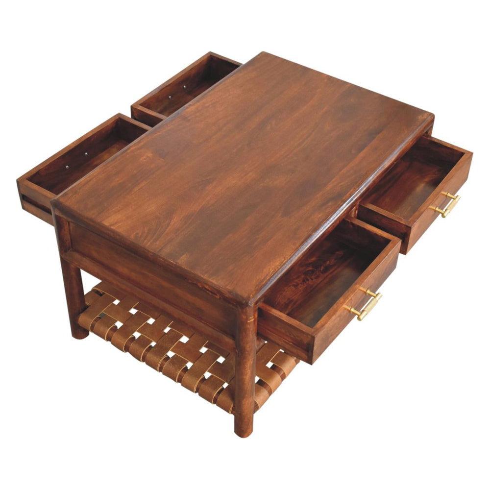 Artisan - Regency Woven Console Table With 4 Drawers