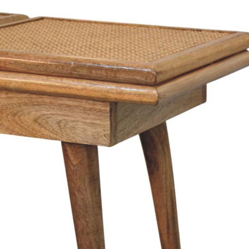 Artisan - Larissa Triple Accent Oak-Ish Cane Bench