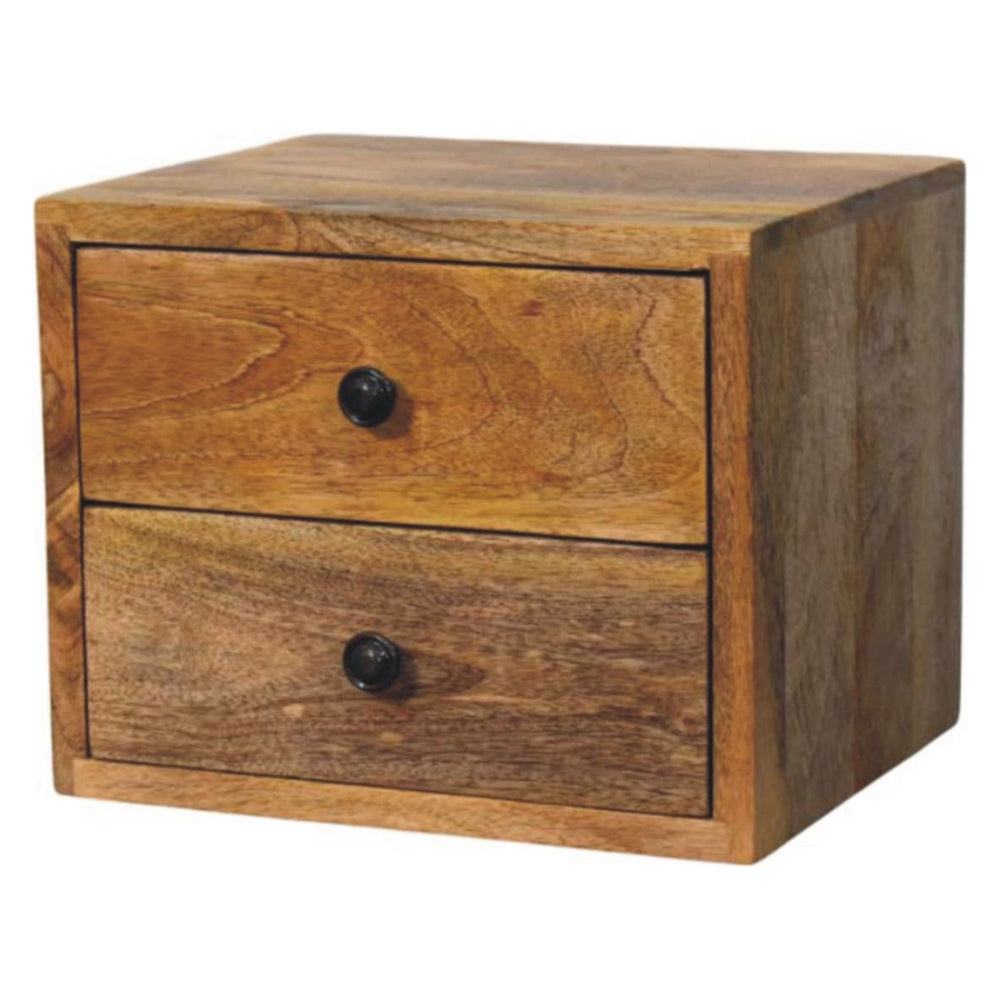Artisan - Solis 2-Drawer Oak-Ish Wall Mounted Nightstand