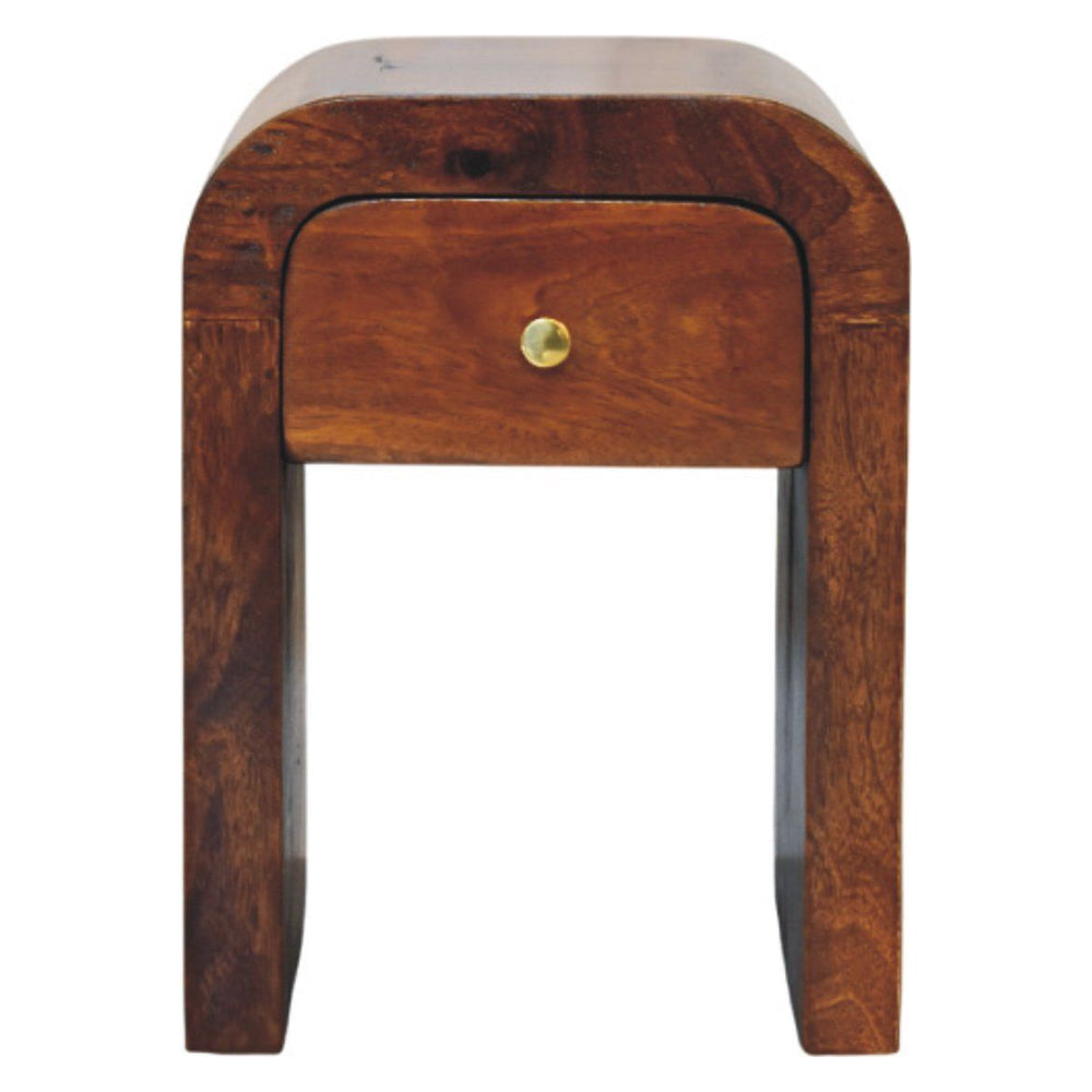 Artisan - Mini Darcy Chestnut Nightstand With Curved Edges