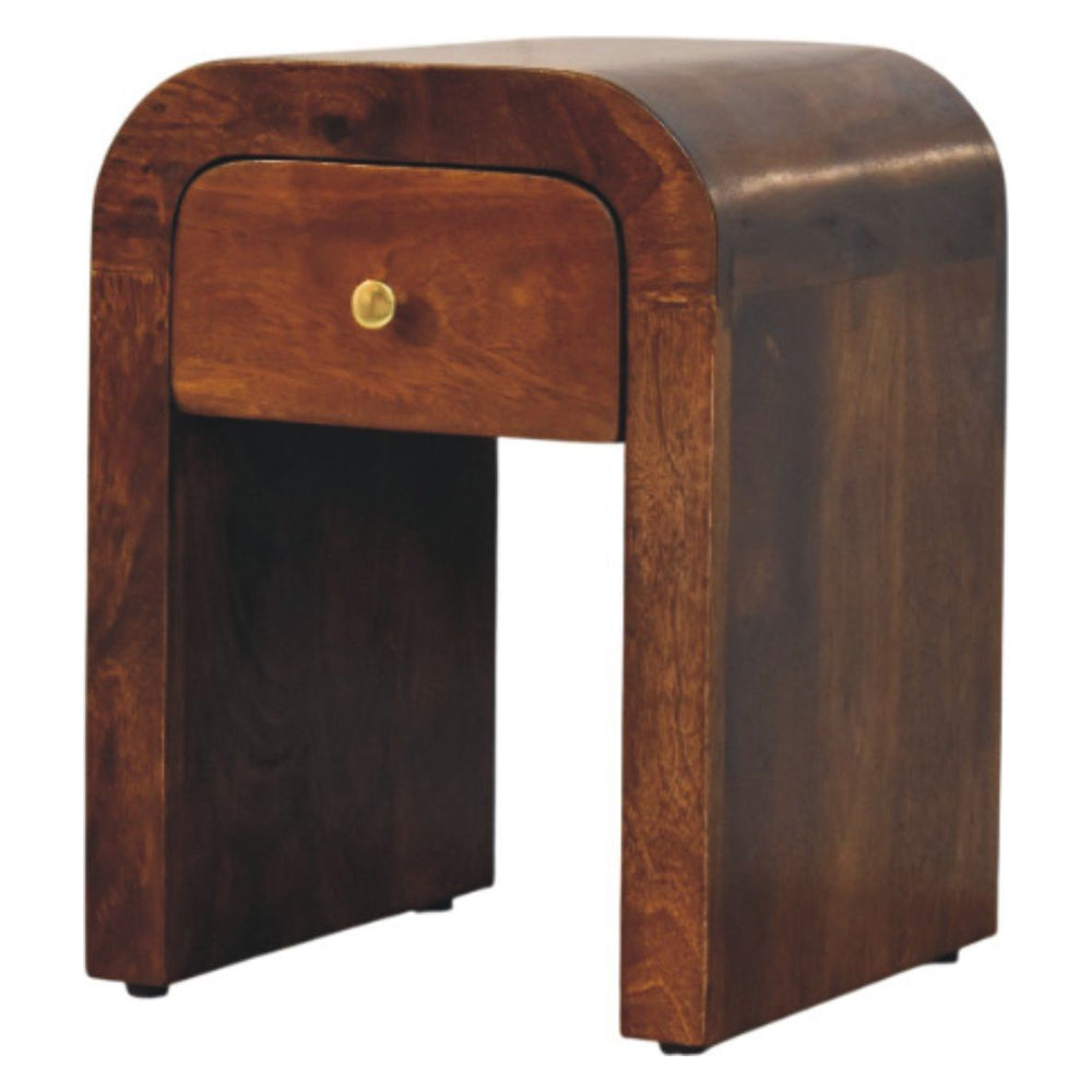 Artisan - Mini Darcy Chestnut Nightstand With Curved Edges