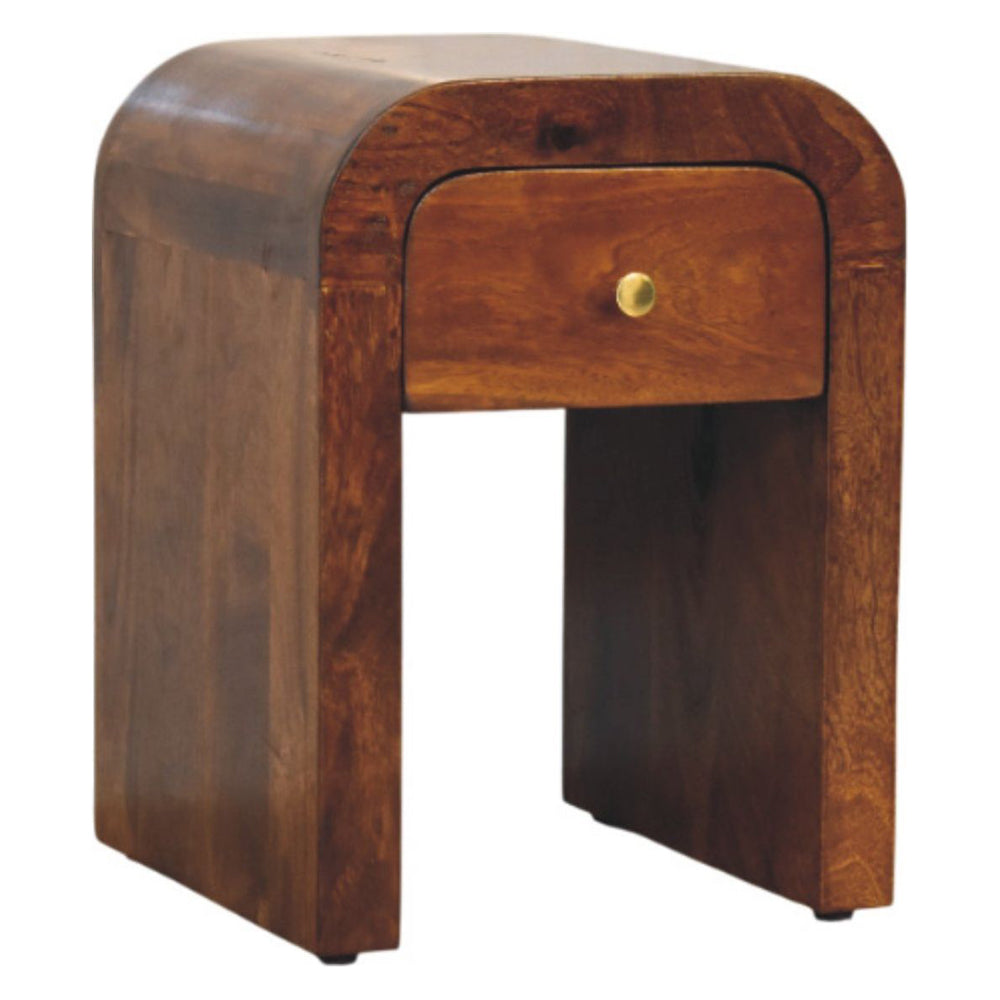 Artisan - Mini Darcy Chestnut Nightstand With Curved Edges