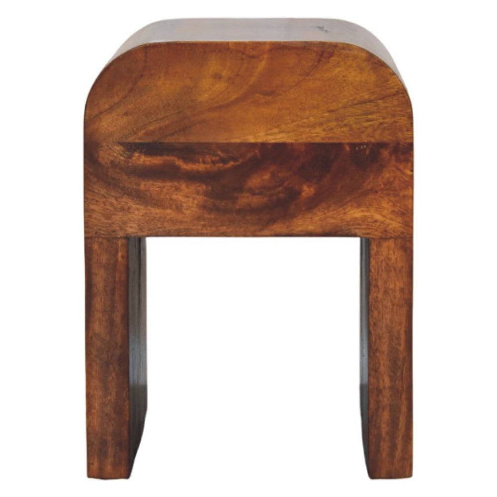 Artisan - Mini Darcy Chestnut Nightstand With Curved Edges