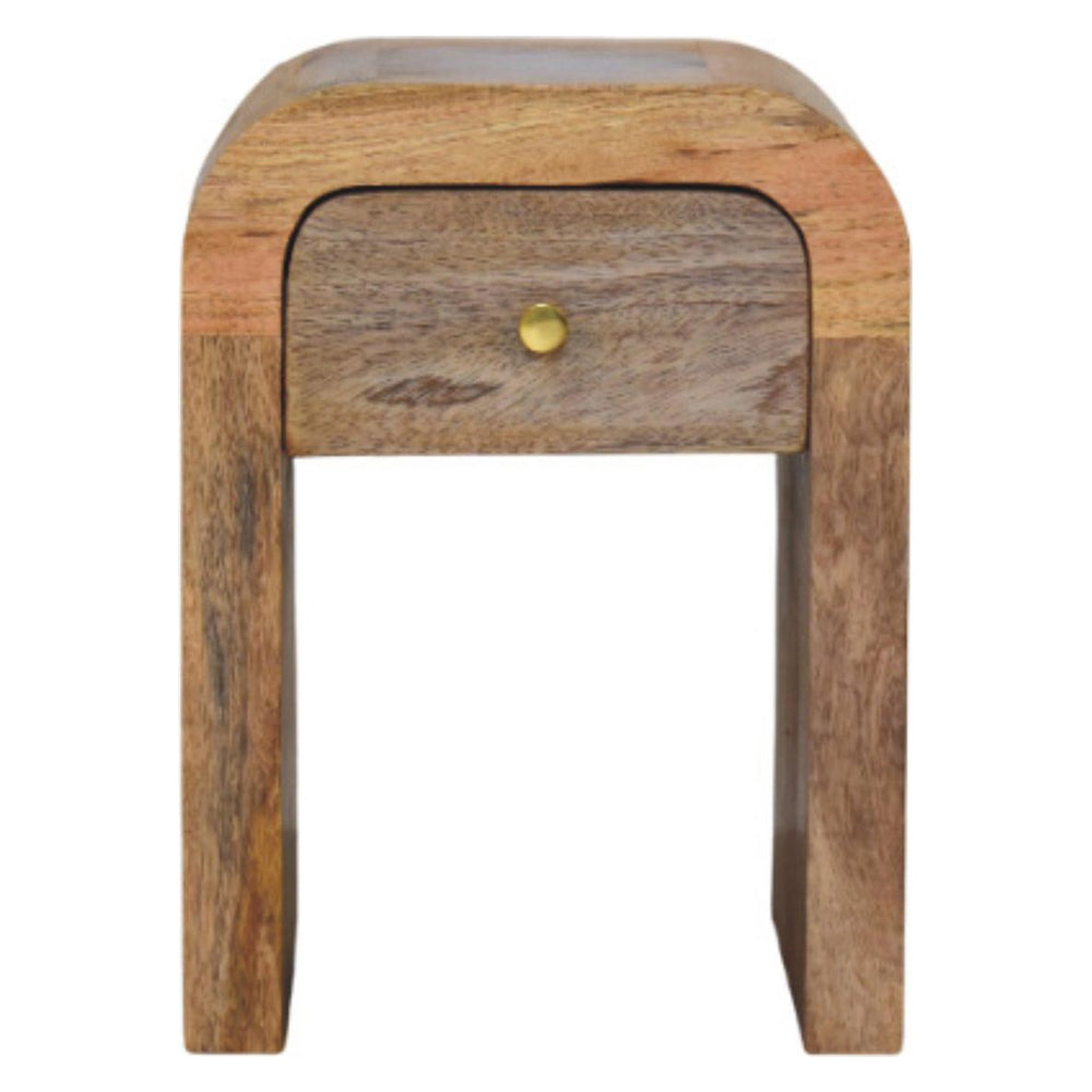 Artisan - Mini Darcy Oak-Ish Nightstand With Curved Edges