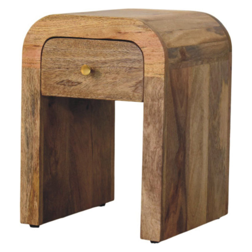 Artisan - Mini Darcy Oak-Ish Nightstand With Curved Edges