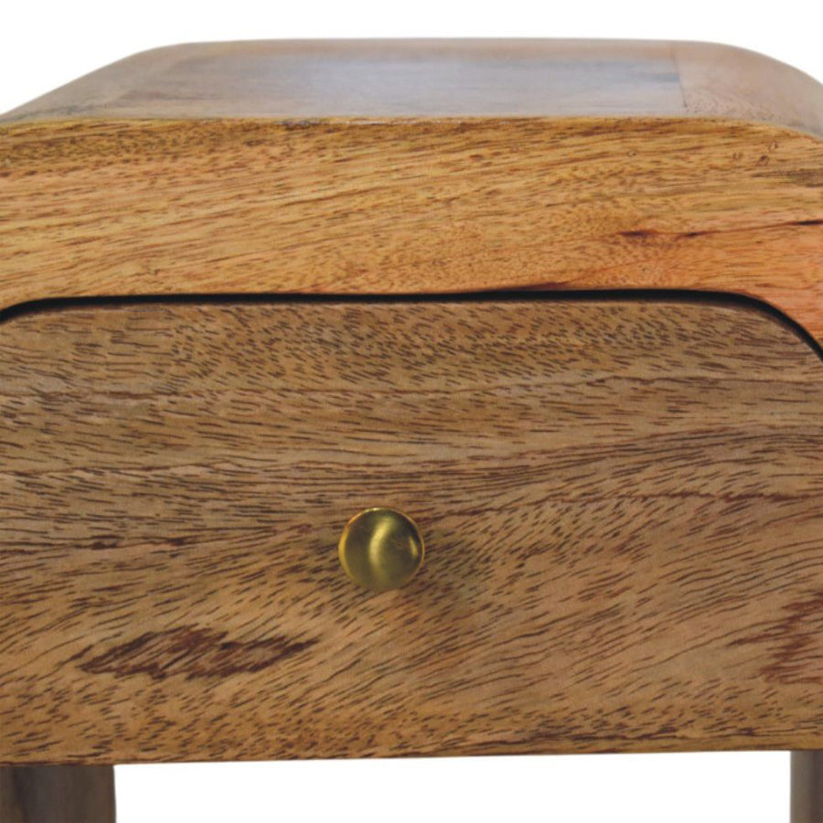 Artisan - Mini Darcy Oak-Ish Nightstand With Curved Edges