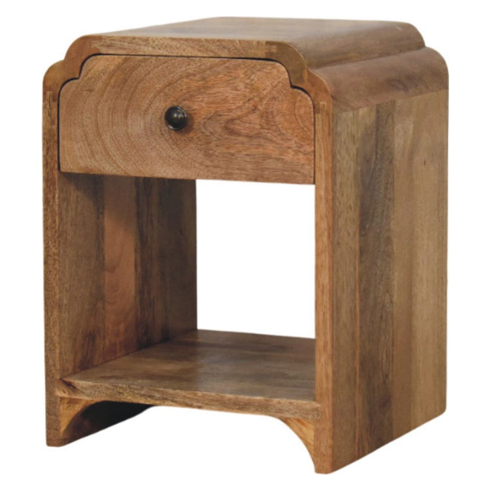 Artisan - Newton Mini Oak-Ish Nightstand With A Drawer And Open Shelf
