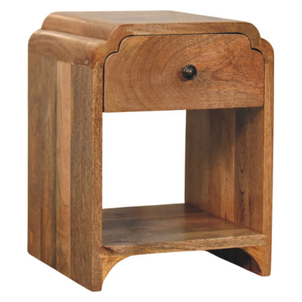 Artisan - Newton Mini Oak-Ish Nightstand With A Drawer And Open Shelf