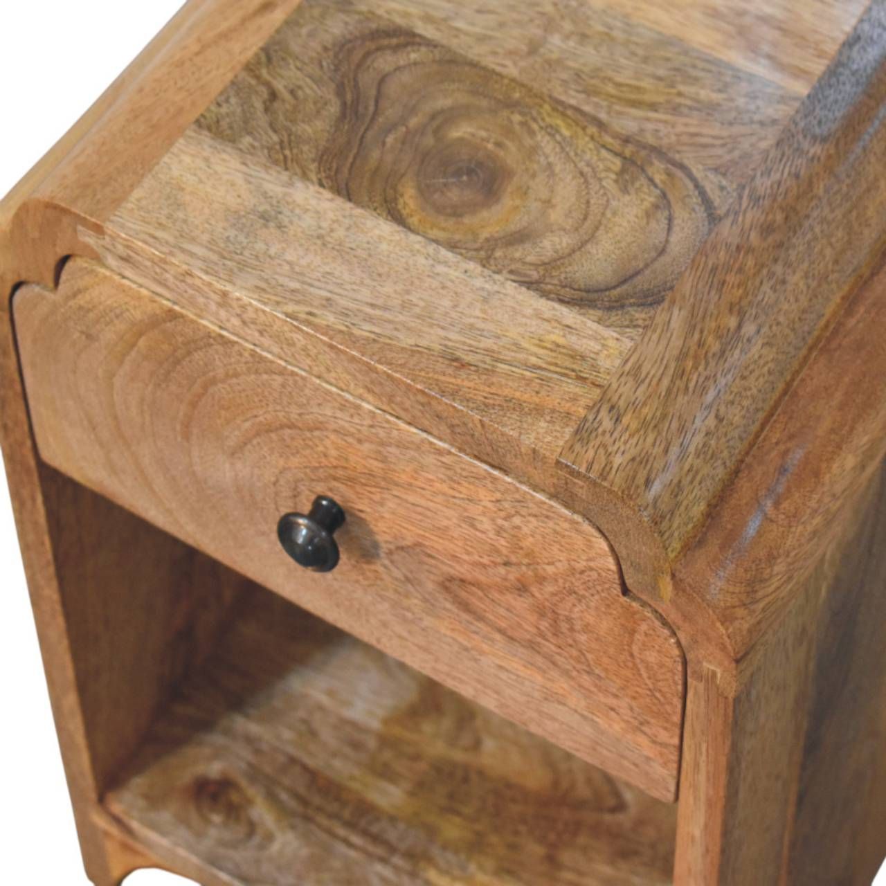 Artisan - Newton Mini Oak-Ish Nightstand With A Drawer And Open Shelf