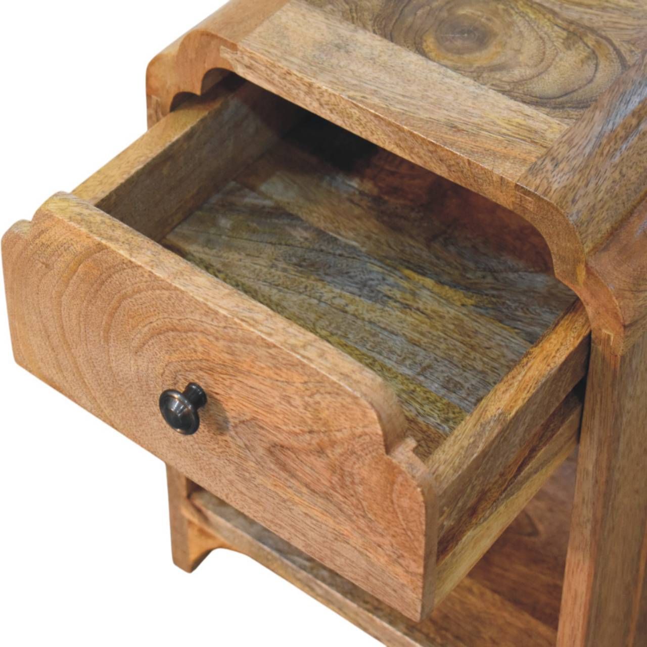 Artisan - Newton Mini Oak-Ish Nightstand With A Drawer And Open Shelf