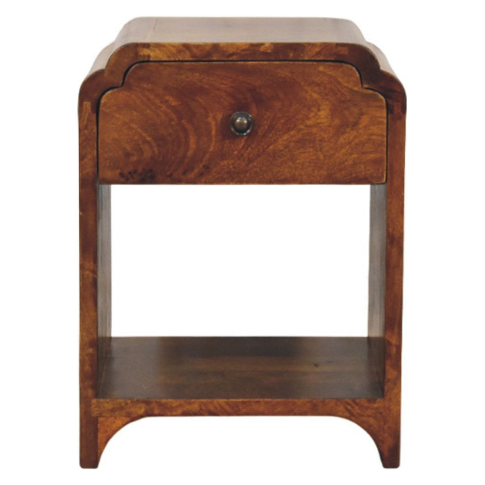 Artisan - Newton Mini Chestnut Nightstand With A Drawer And Open Shelf