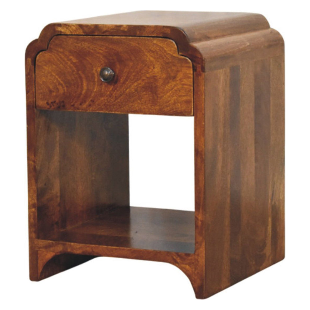 Artisan - Newton Mini Chestnut Nightstand With A Drawer And Open Shelf