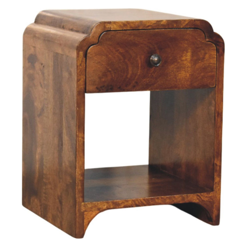 Artisan - Newton Mini Chestnut Nightstand With A Drawer And Open Shelf