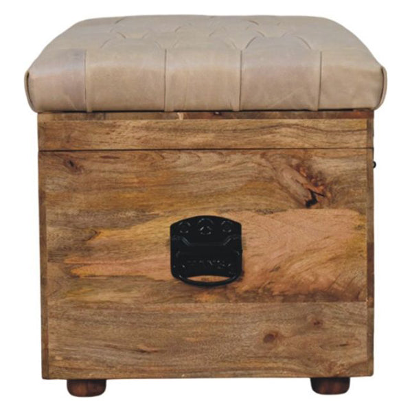 Artisan - Beige Buffalo Hide Leather Storage Trunk