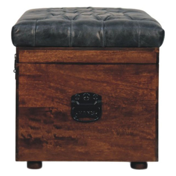 Artisan - Black Buffalo Hide Leather Storage Trunk