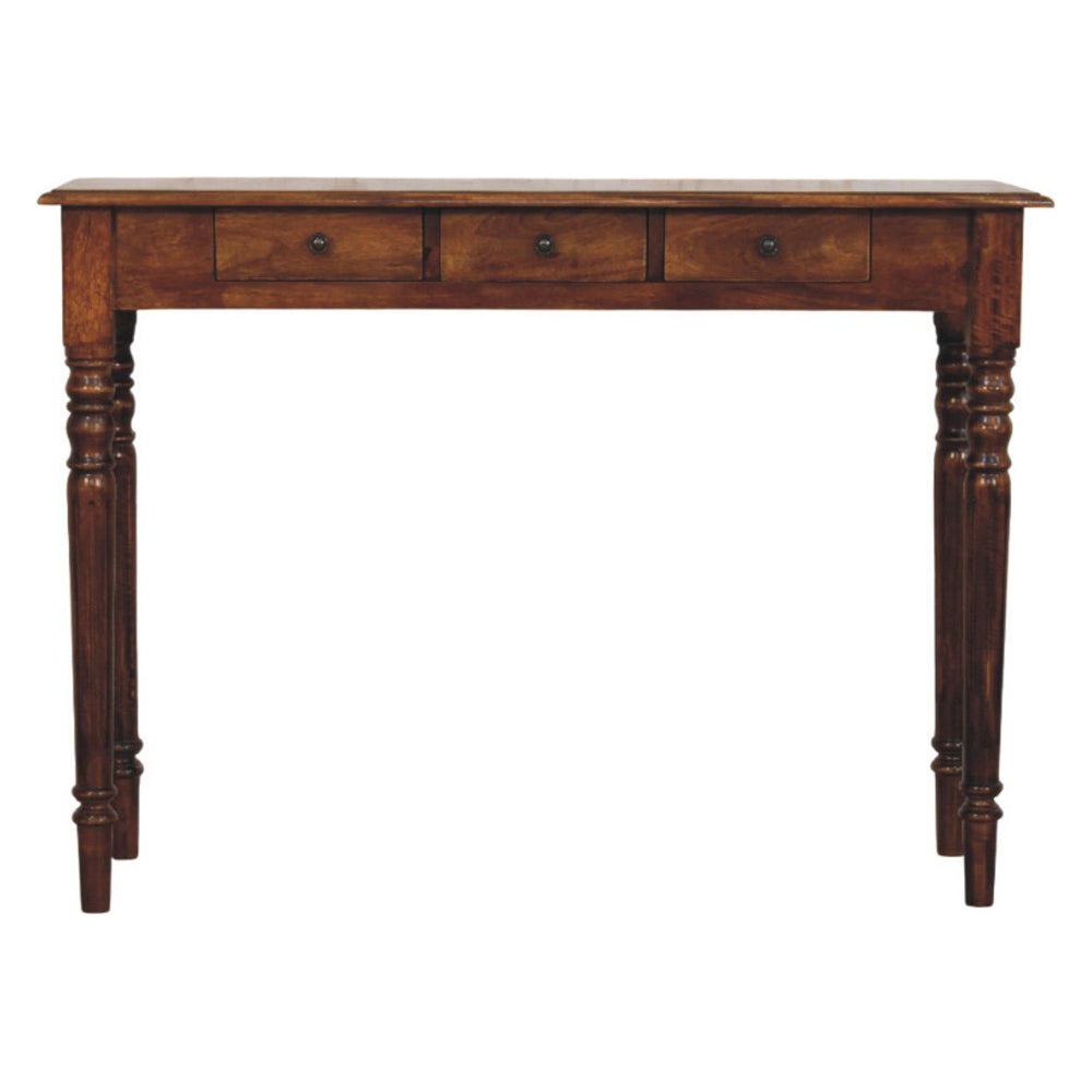 Artisan - Turned Legs 3 Drawer Chestnut Console