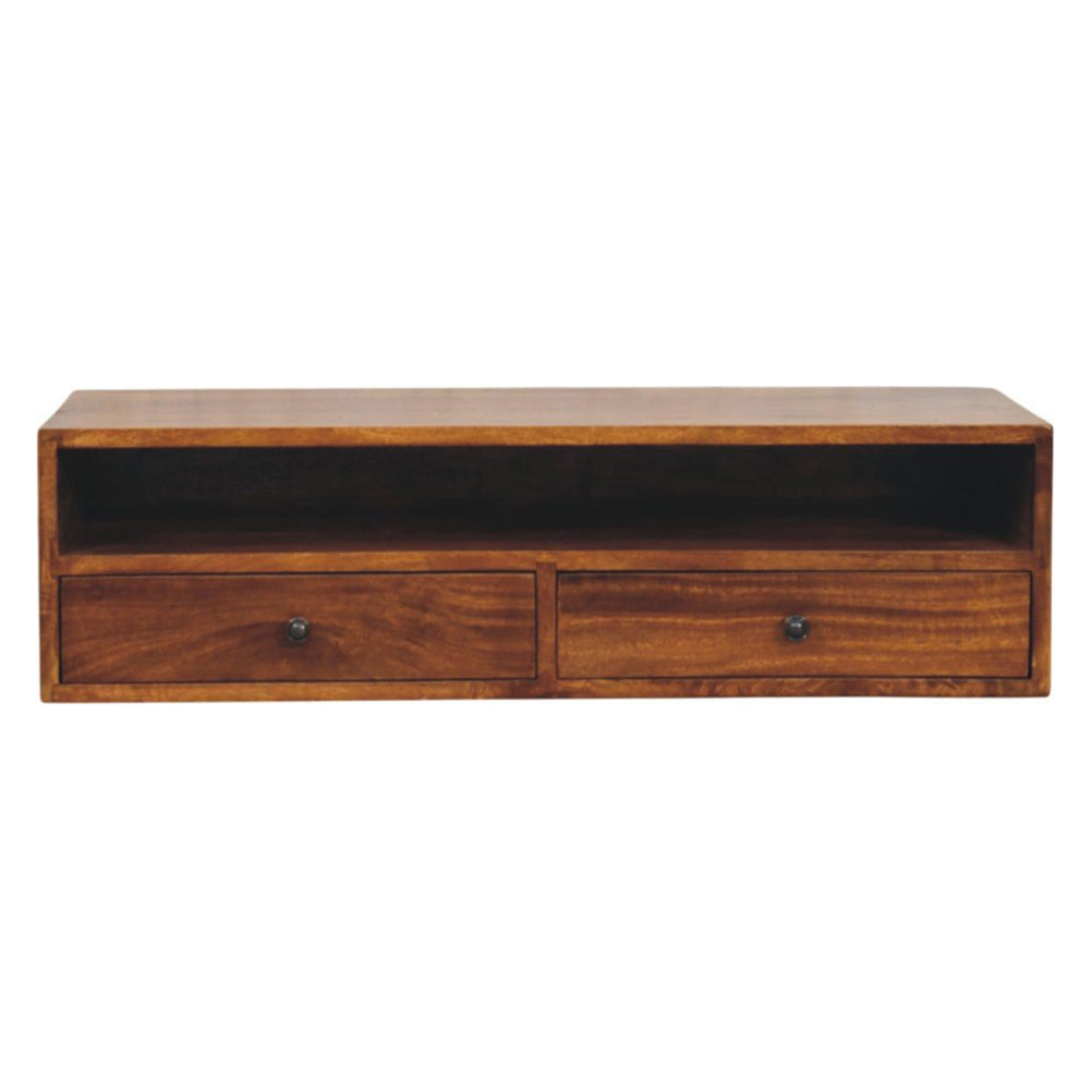 Artisan - Lunar 2 Drawer Chestnut Wall Mounted Media Unit