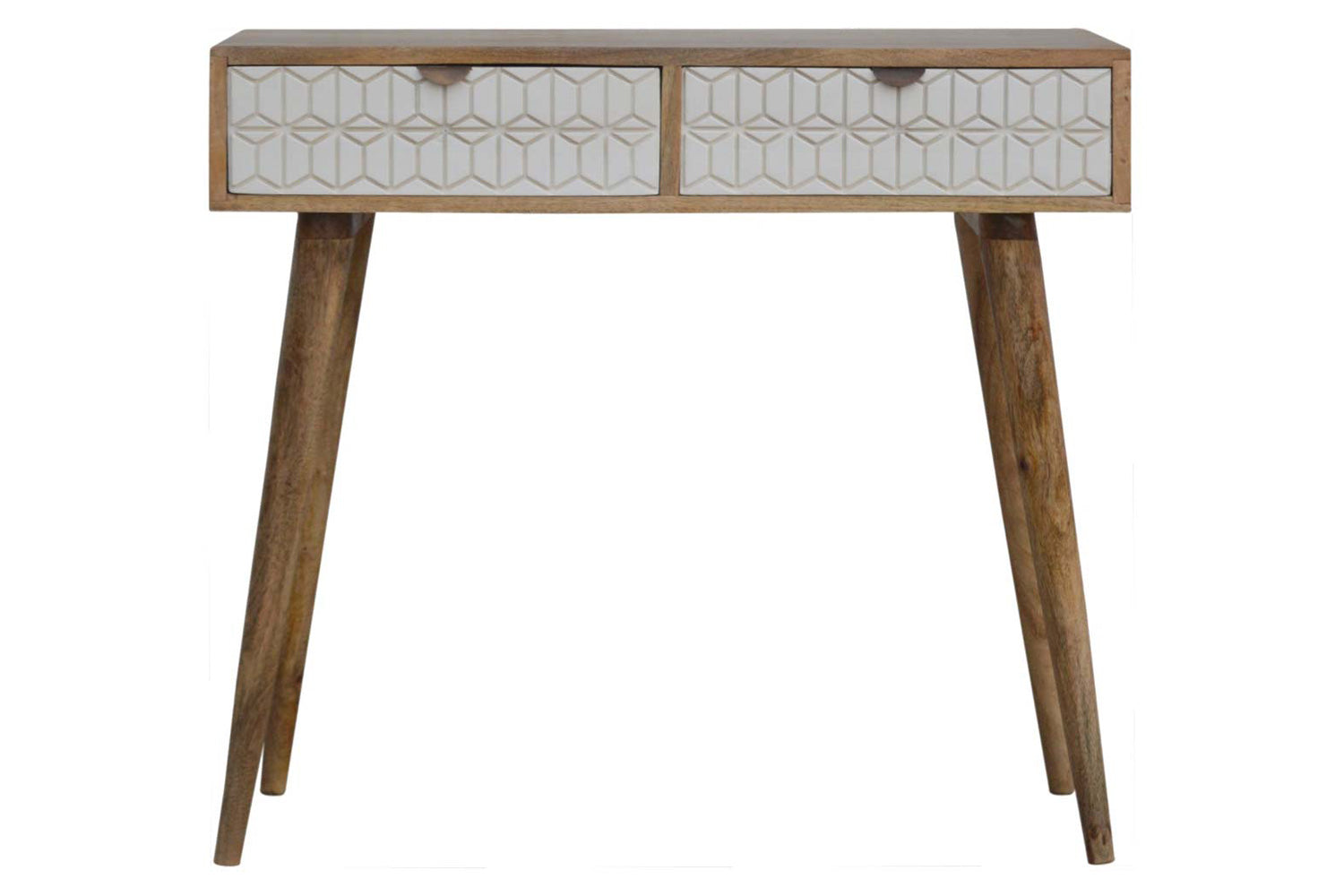 Artisan - Carved Console Table in Sleek White
