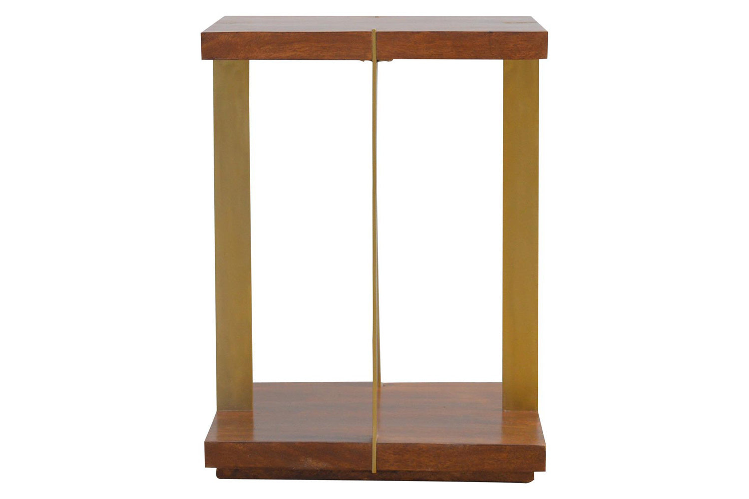 Artisan - Open End Table with 4 Gold Panels in Chestnut