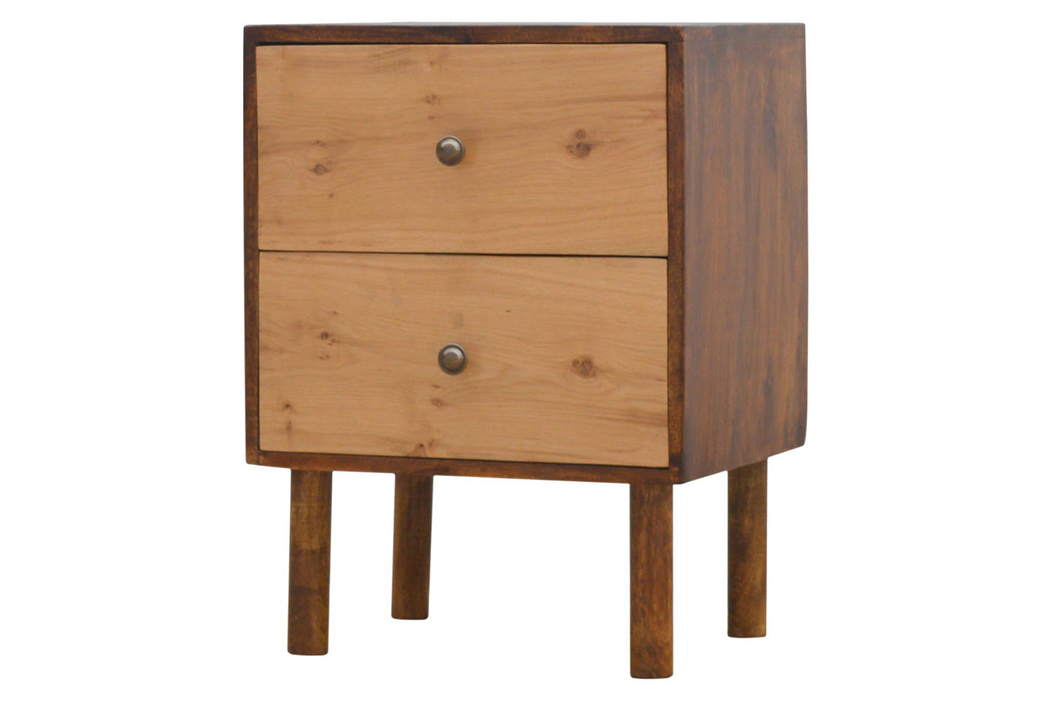 Artisan - 2 Drawer Nightstand with Oak Wood Drawer Fronts
