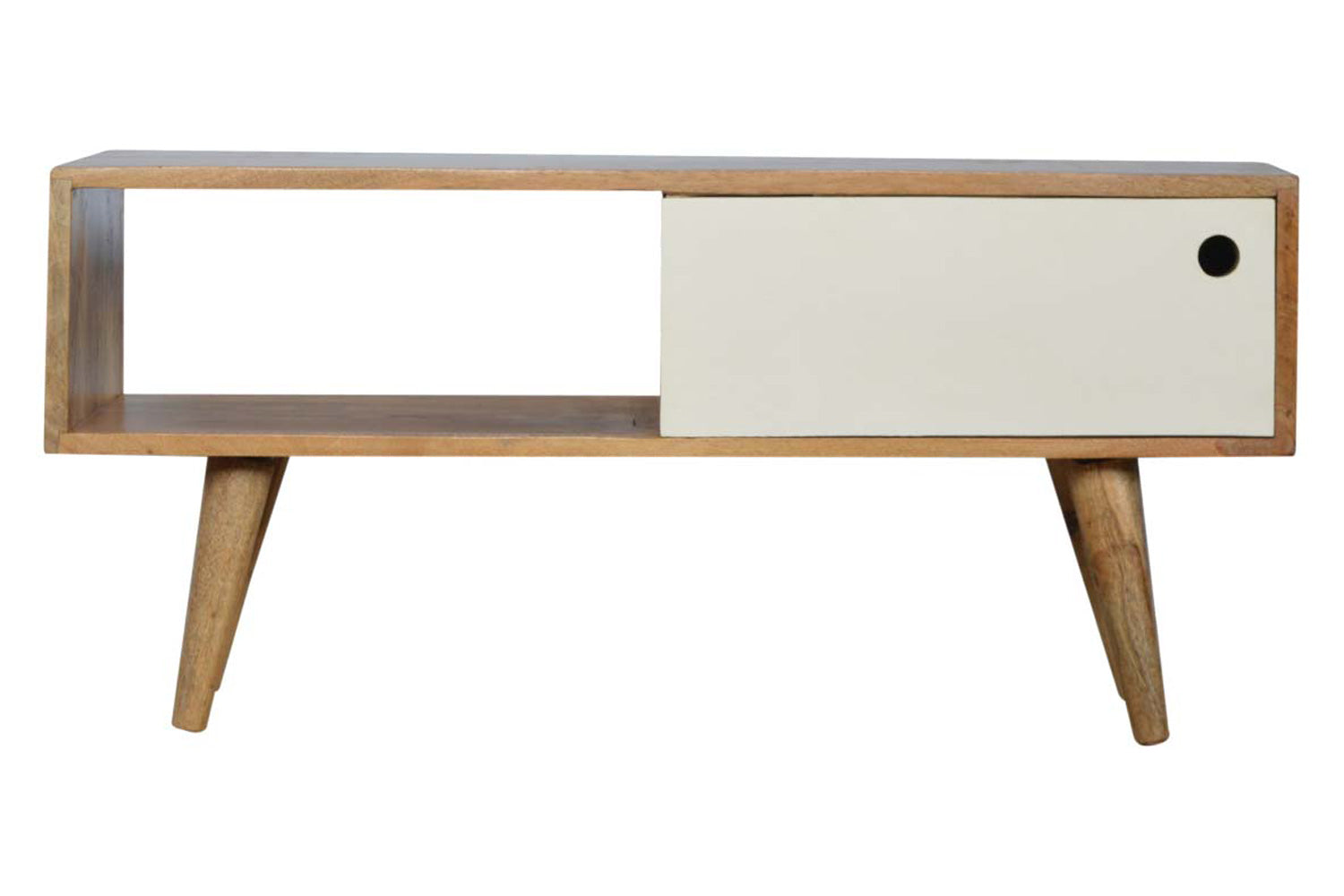 Artisan - Media Unit with White Painted Sliding Door