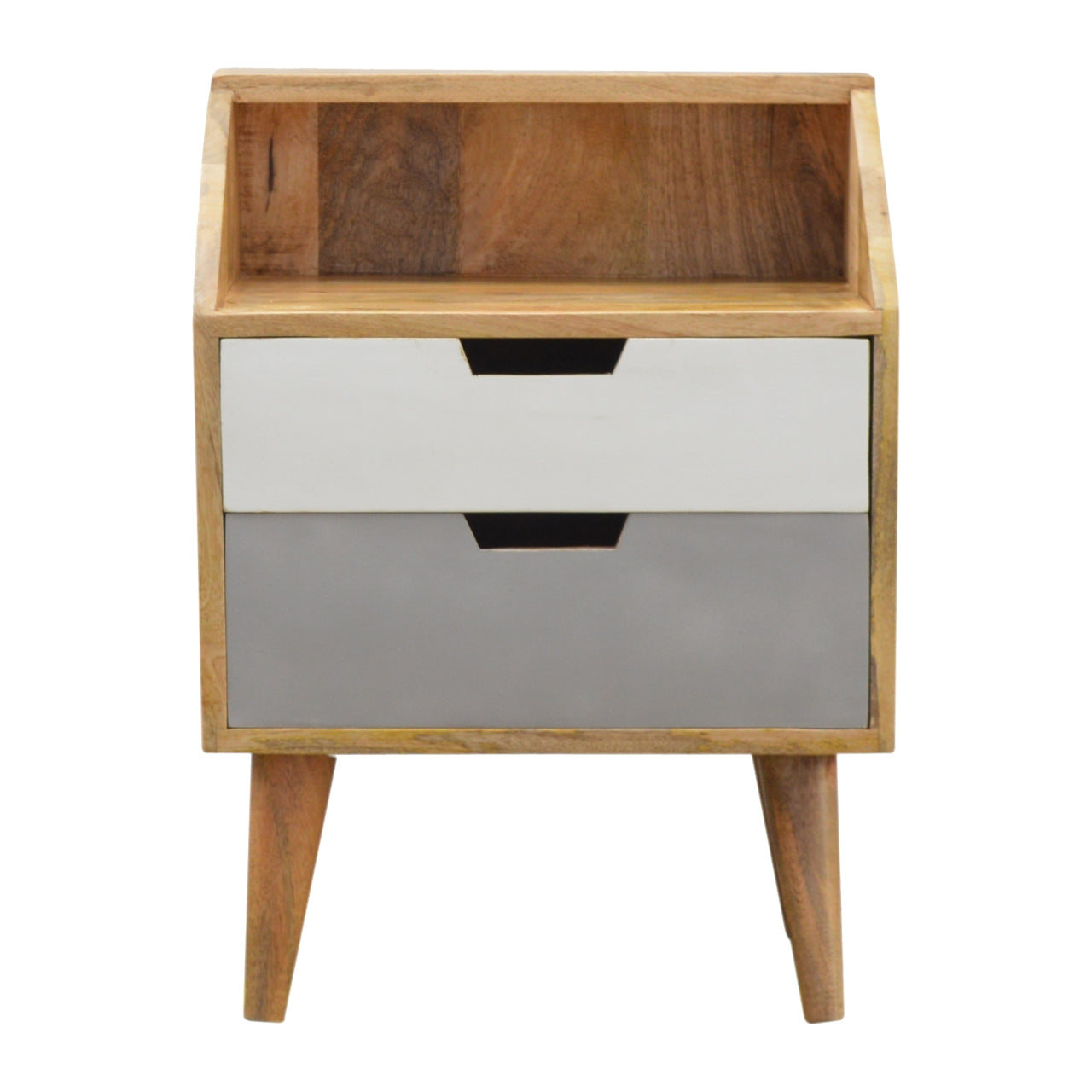 Artisan - Raised Nightstand Table in White/Gray