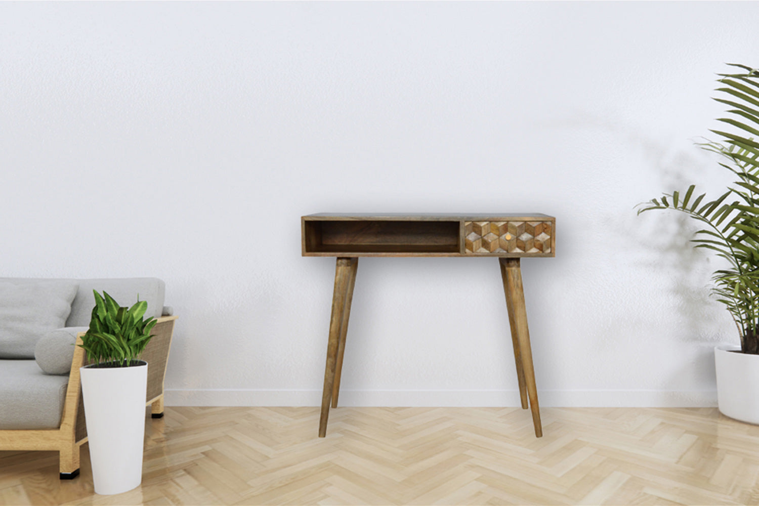 Artisan - Cube Carved Writing Desk