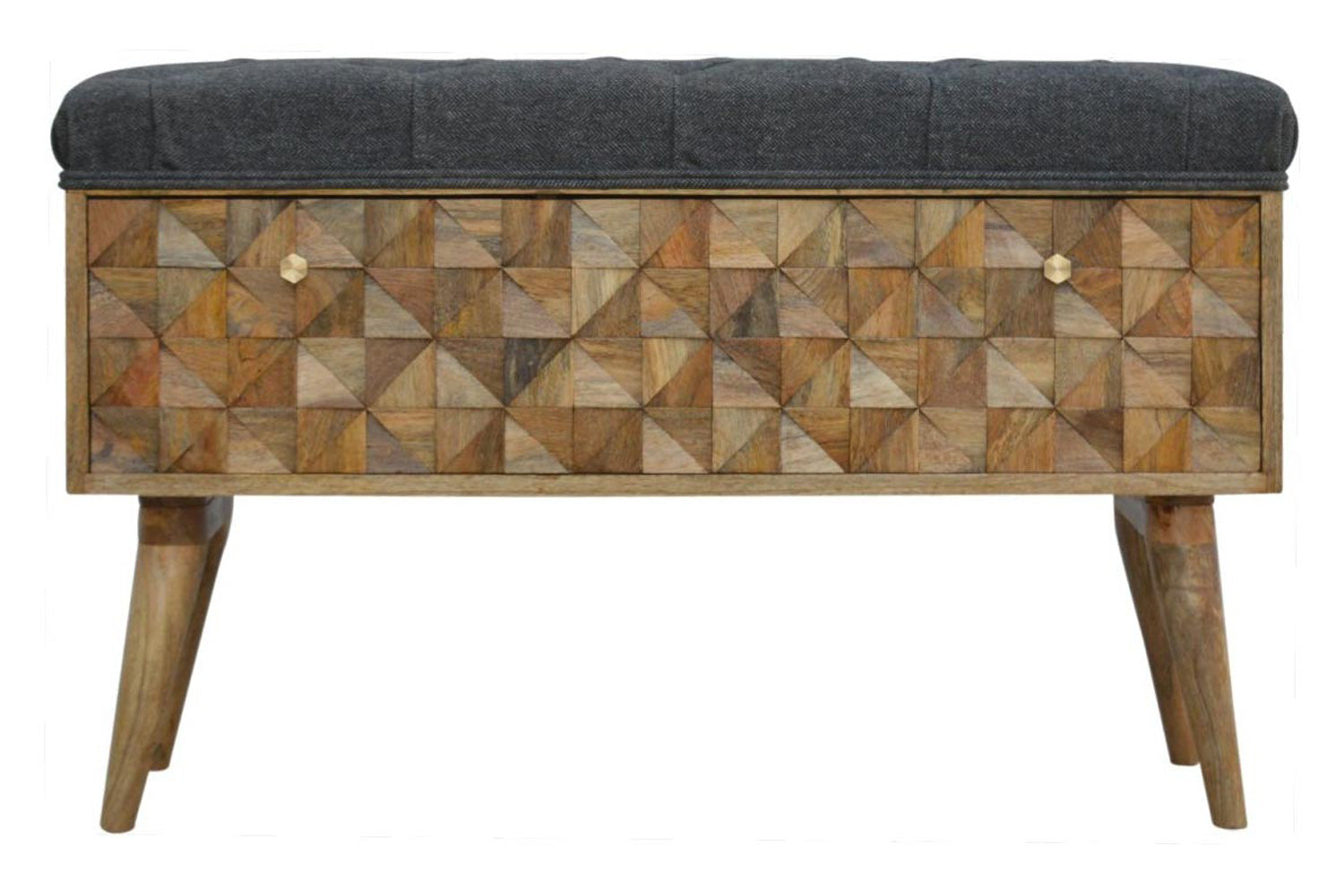Artisan - Diamond Carved Storage Hallway Bench