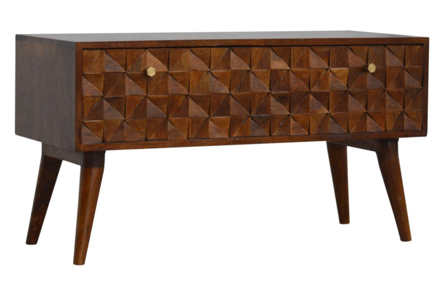 Artisan - Diamond Carved Storage Hallway Bench