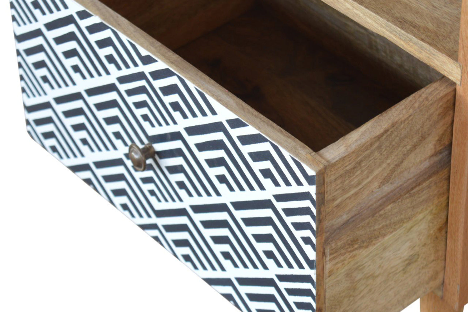 Artisan - Monochrome Print Bedside with Open Slot