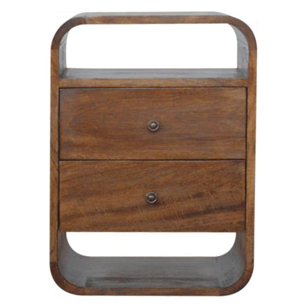 Artisan - Chestnut Curve 2 Drawer Nightstand