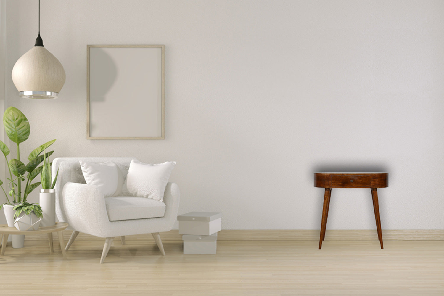 Artisan - Rounded Small Console Table in Chestnut