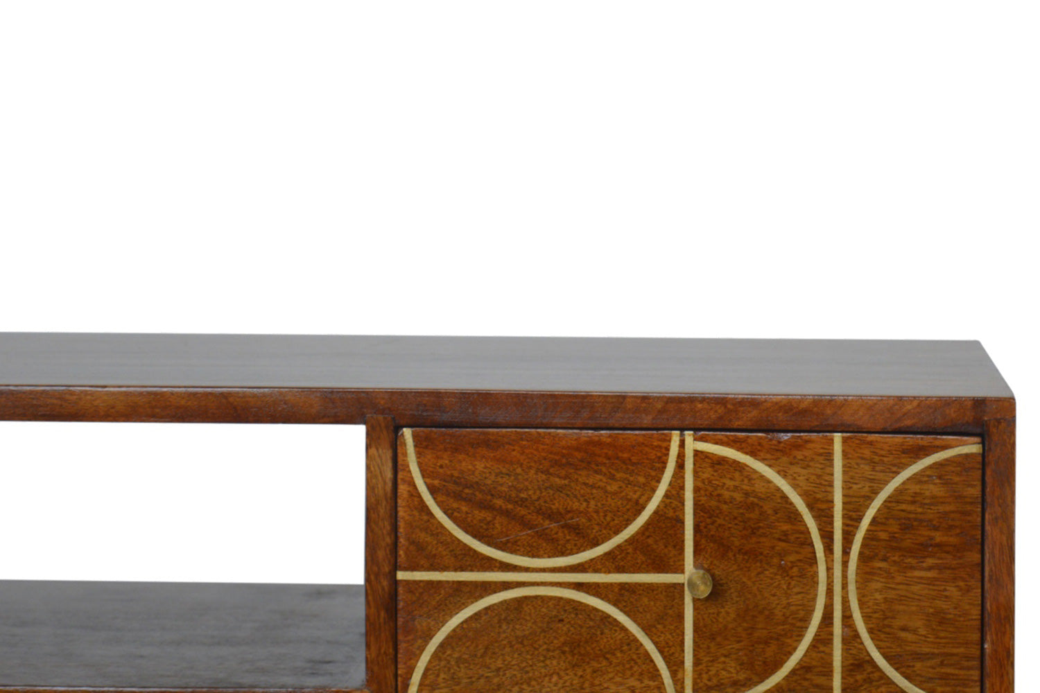 Artisan - Gold Inlay Abstract Media Unit in Chestnut