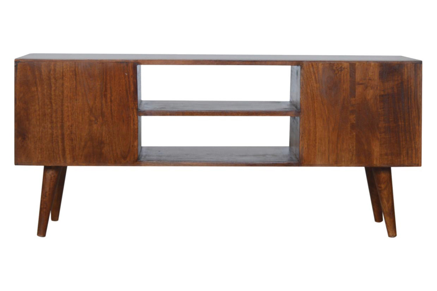 Artisan - Gold Inlay Abstract Media Unit in Chestnut
